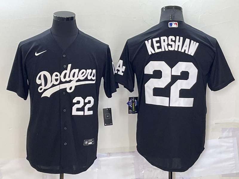 Men's Los Angeles Dodgers #22 Clayton Kershaw Black Cool Base Stitched Baseball Jersey Men's Los Angeles Dodgers #22 Clayton Kershaw Black Cool Base Stitched Baseball Jersey